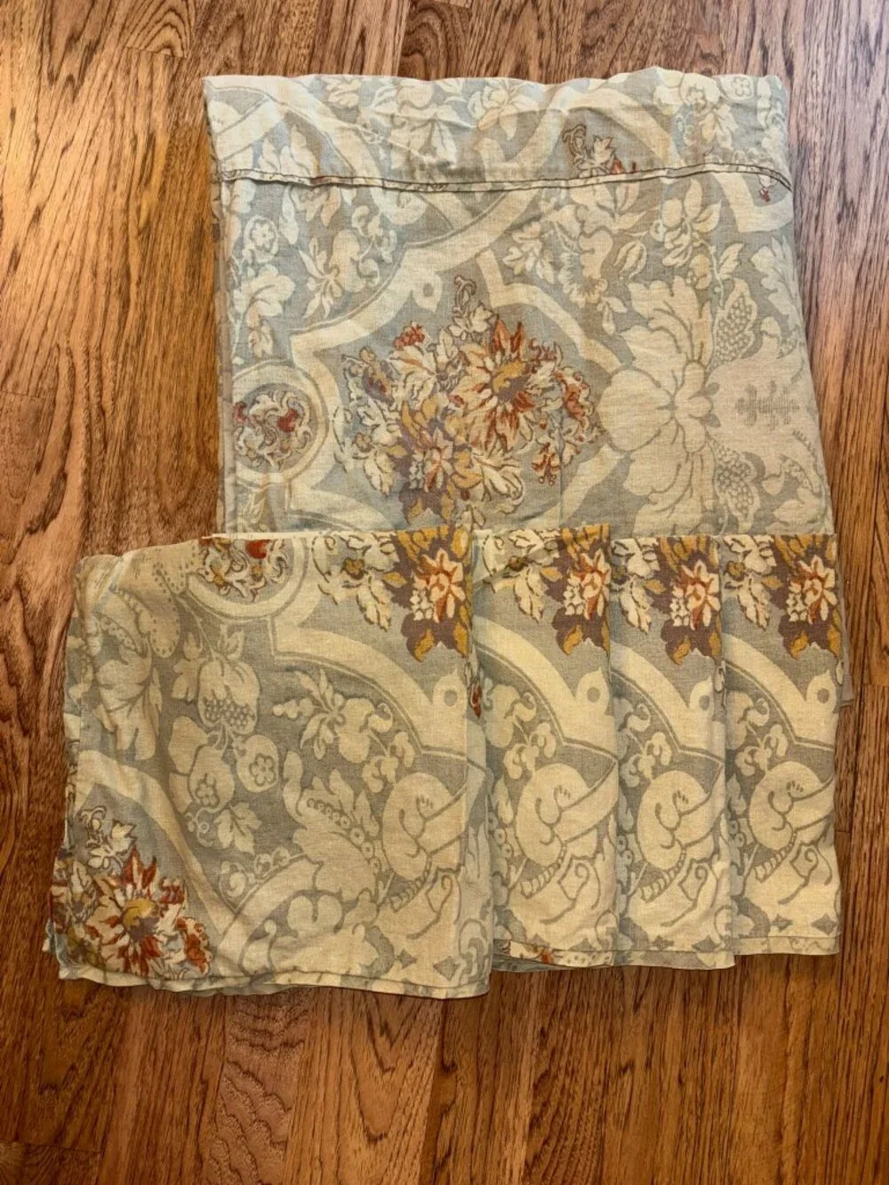 Pottery Barn Camilla Floral Medallion Linen Blend Duvet Cover & 4 Shams QUEEN